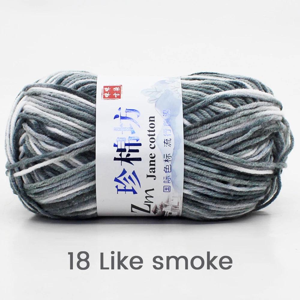 50g/PC Double Knitting Crochet Milk Soft Warm Wool Yarn Hand Knitted Colourful Fancy Yarn DIY Craft Knit Sweater Scarf Hat