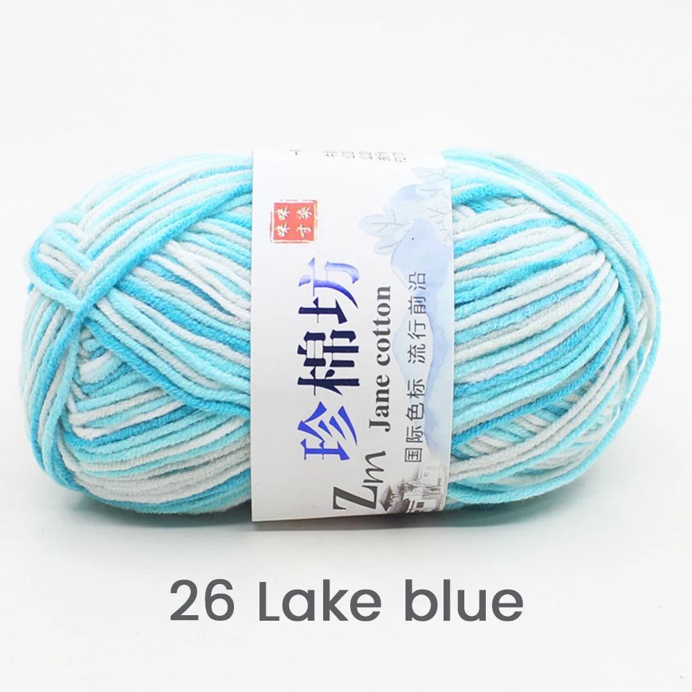 50g/PC Double Knitting Crochet Milk Soft Warm Wool Yarn Hand Knitted Colourful Fancy Yarn DIY Craft Knit Sweater Scarf Hat