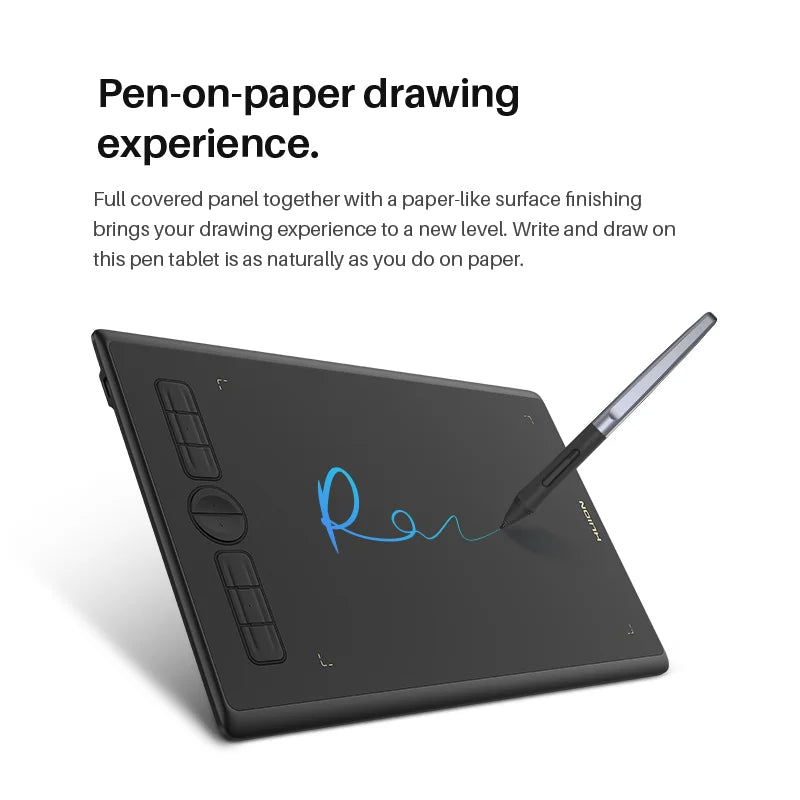 Huion H580X Graphics Tablet Digital Battery-Free Pen Drawing Tablets Signature Pad Linux MacOS PC Android Device Connectivity