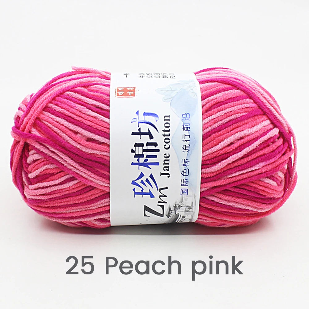 50g/PC Double Knitting Crochet Milk Soft Warm Wool Yarn Hand Knitted Colourful Fancy Yarn DIY Craft Knit Sweater Scarf Hat
