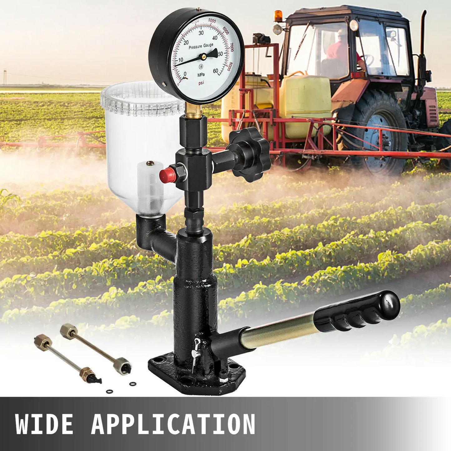 SucceBuy Diesel Fuel Injector Nozzles Tester with Scale Gauge Common Rail Pressure Tester Repair Tool for Automobiles Tractors