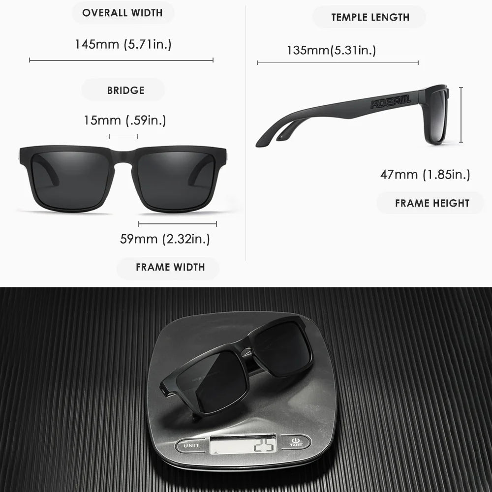 KDEAM Square Men's Polarized Sunglasses Outdoors Lifestyle Coating Sun Glasses New Matching Colors With Box