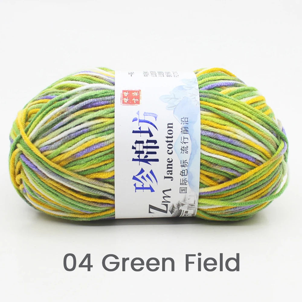 50g/PC Double Knitting Crochet Milk Soft Warm Wool Yarn Hand Knitted Colourful Fancy Yarn DIY Craft Knit Sweater Scarf Hat