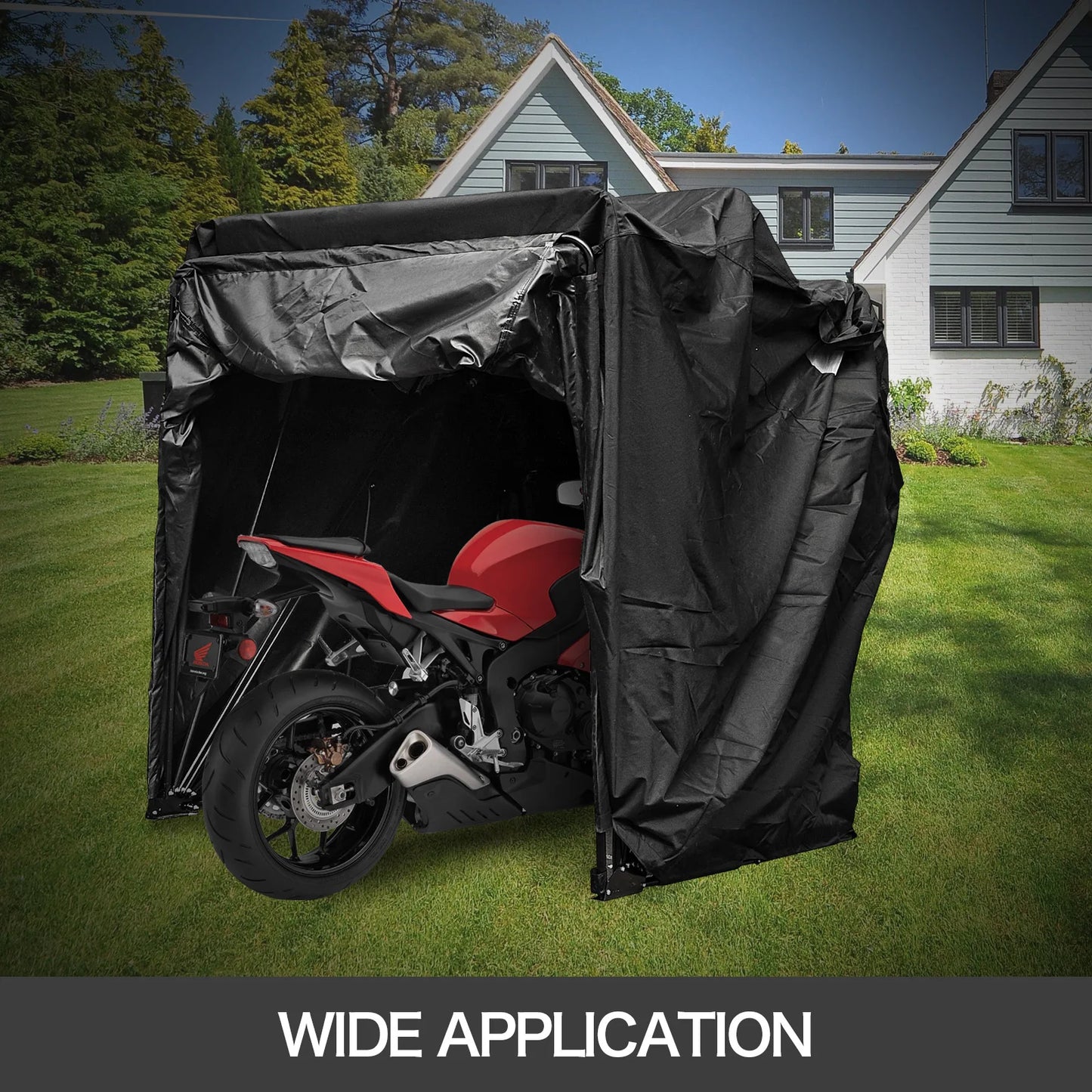 SucceBuy Universal Waterproof Motorcycle Cover Outdoor Shelter Protection Moto Accessories Storage Garage Use for Dust UV Etc