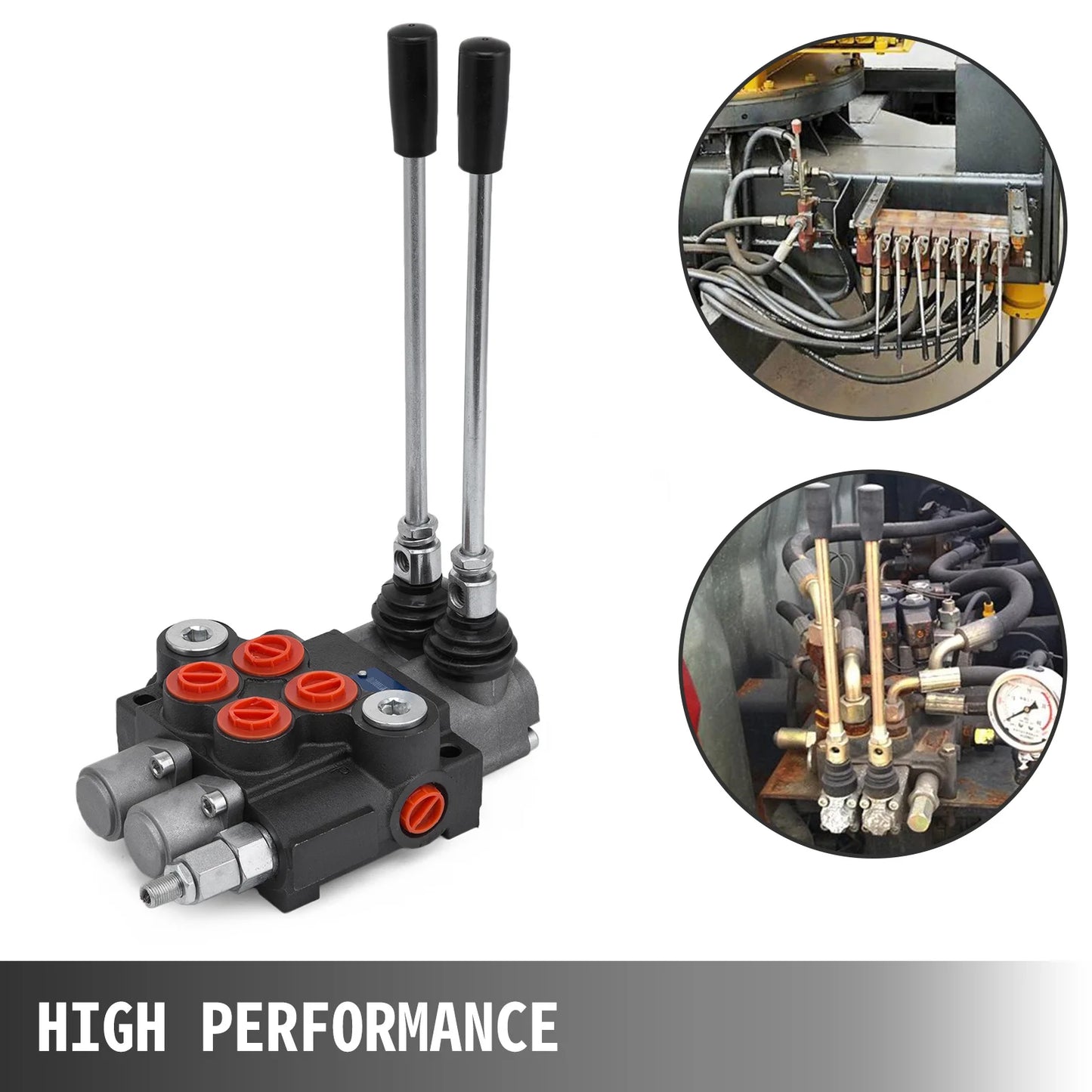 SucceBuy 2/3 Spool 11GPM3600PSI Directional Hydraulic Control Valve Double Acting Suitable Use for Pump Hydraulic Cylinder Motor
