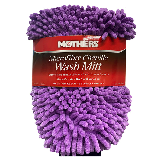 Mothers Microfibre Chenille Wash Mitt Soft Bug Scrub Mesh