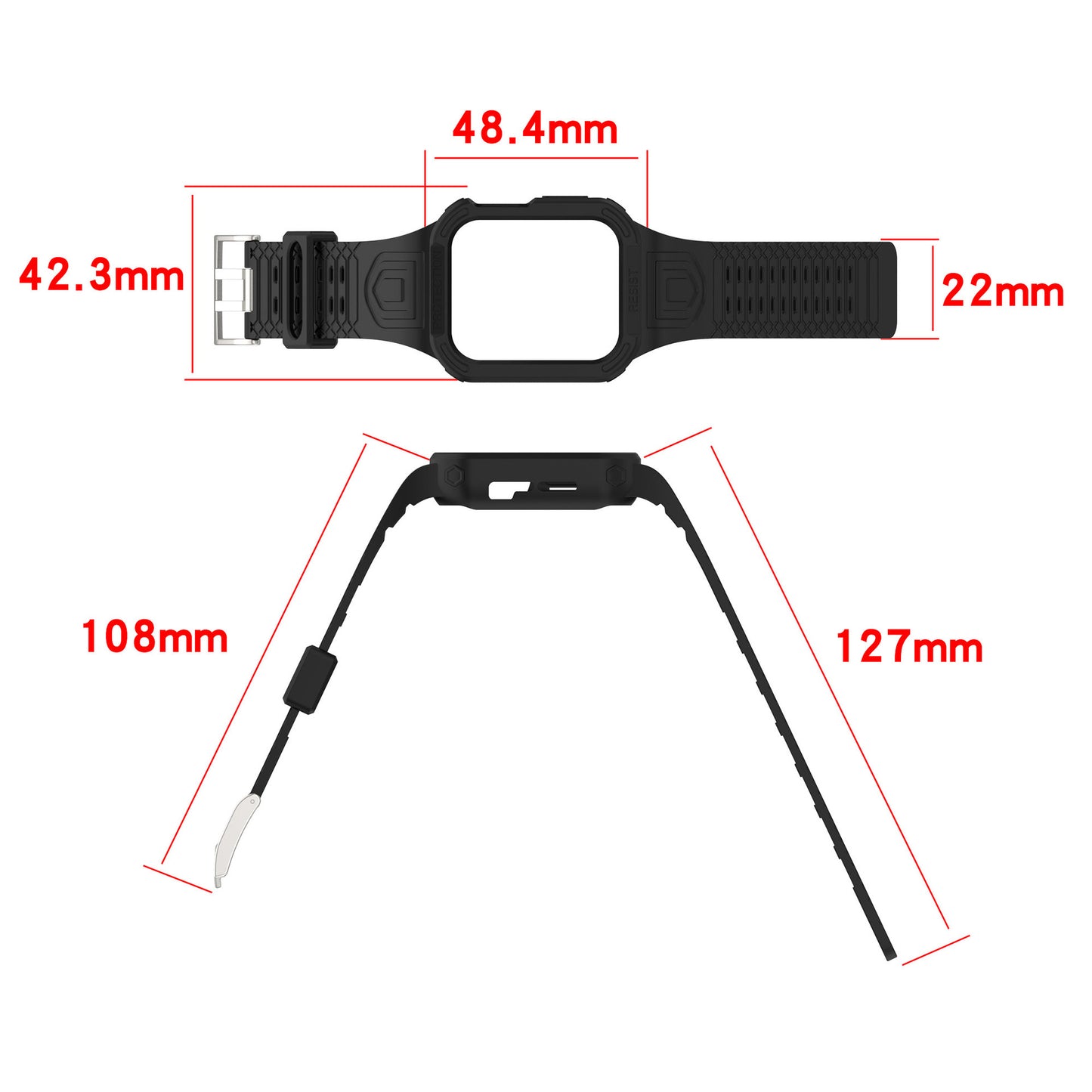 Compatible with Apple Watch Armonded Band Strap iWatch Ultra Series 3-8