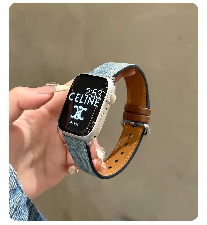 For Apple Watch Denim Band Strap Series 8-2 38/40/41/42/44/45/49mm iWatch
