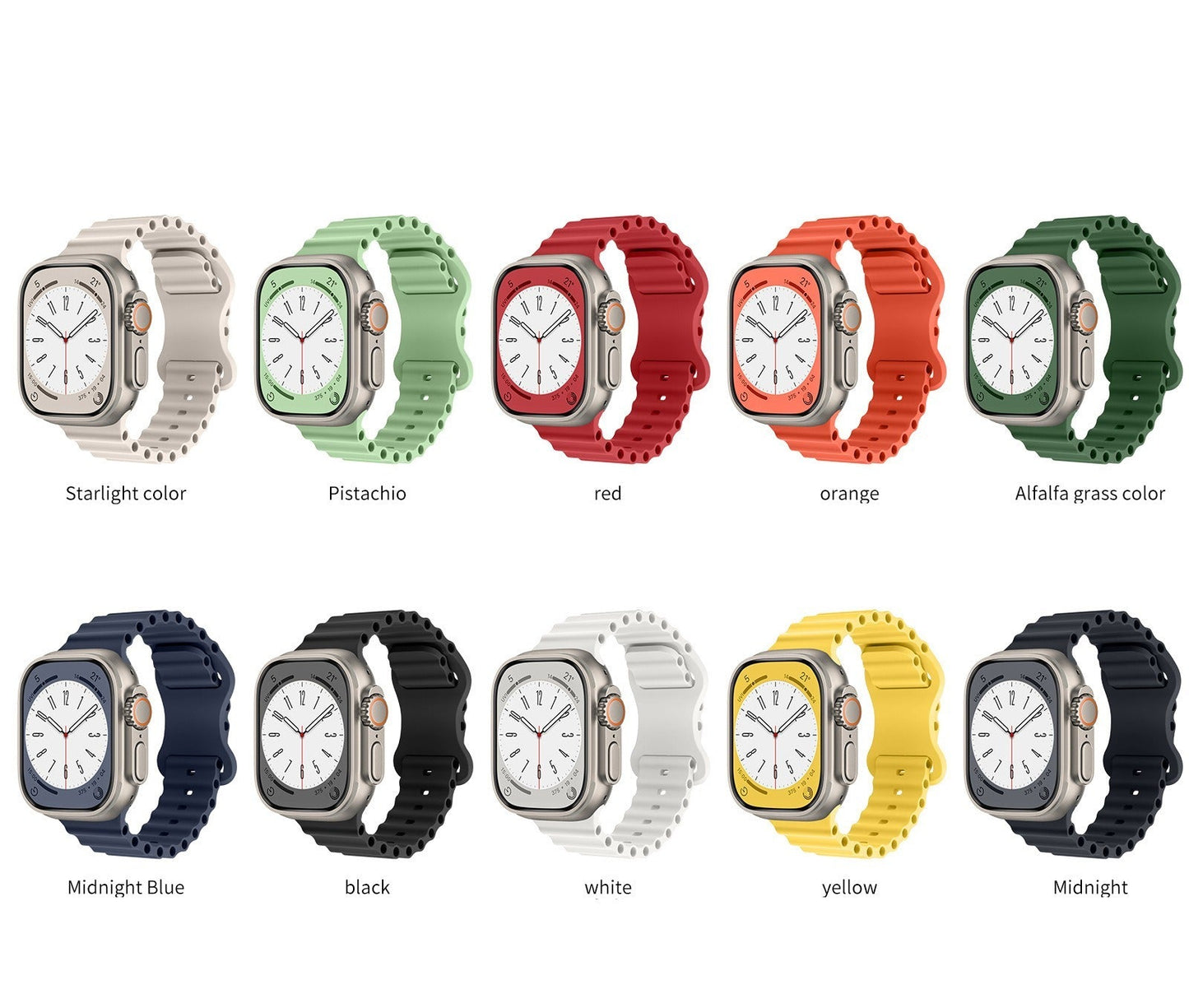 Compatible with Apple Watch Ocean Band Strap iWatch Ultra Series 3-8