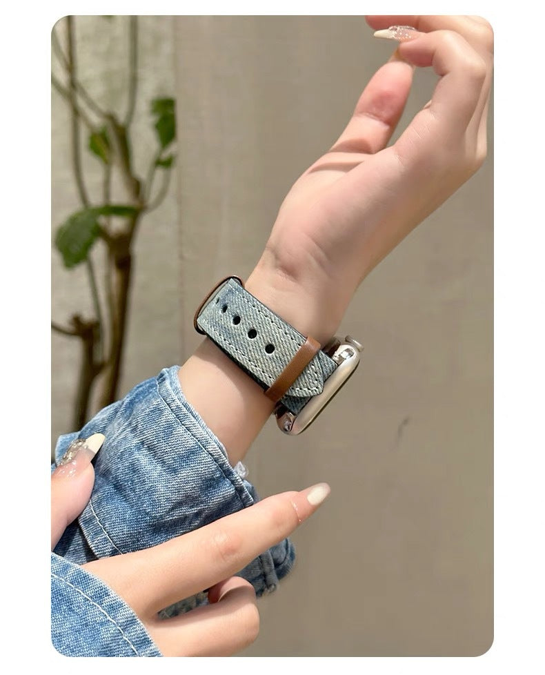 For Apple Watch Denim Band Strap Series 8-2 38/40/41/42/44/45/49mm iWatch