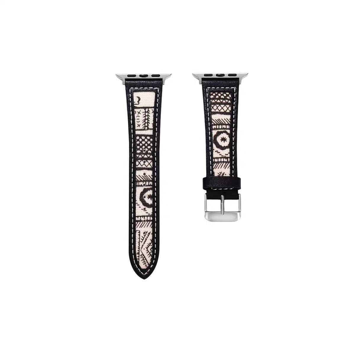 For Apple Watch Ethnic Silk Screen Band Strap Series 8 7 6 5 4 3 2 38-49mm