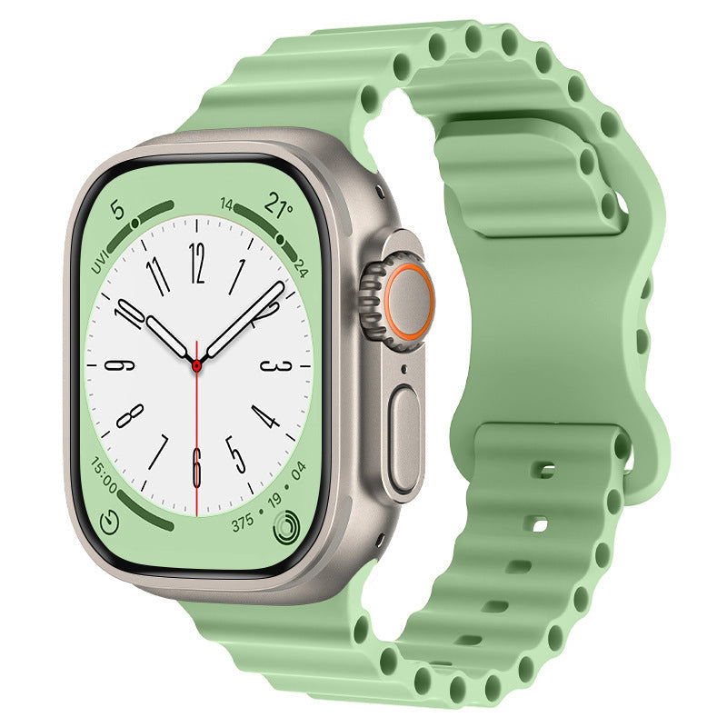 Compatible Apple Watch Ocean Band Silicone Strap for 38/40/41/42/44/45/49mm – Fits Ultra & Series 1-8, SE