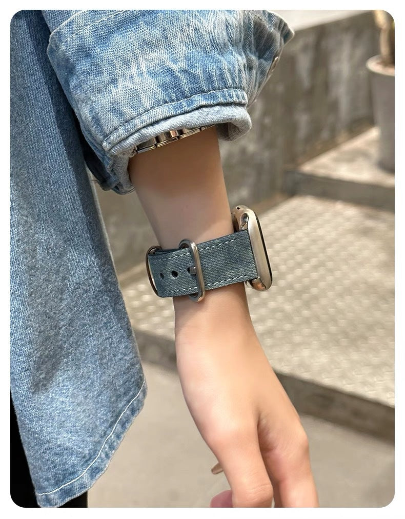 For Apple Watch Denim Band Strap Series 8-2 38/40/41/42/44/45/49mm iWatch
