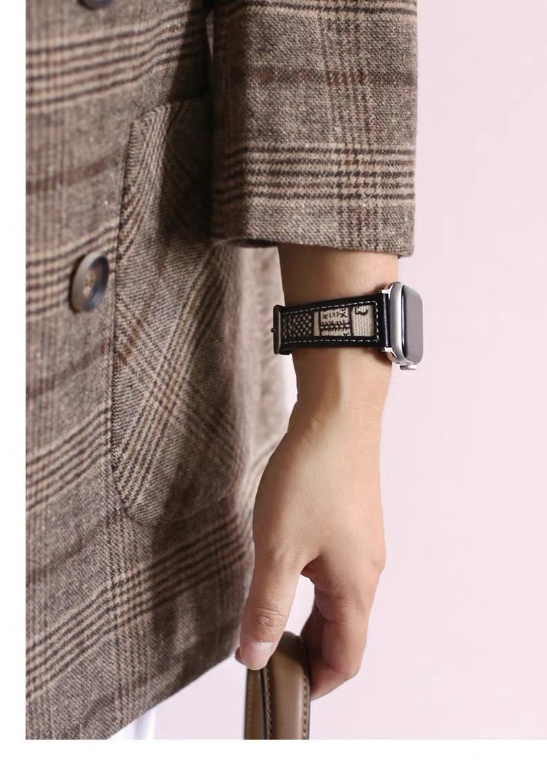 For Apple Watch Ethnic Silk Screen Band Strap Series 8 7 6 5 4 3 2 38-49mm