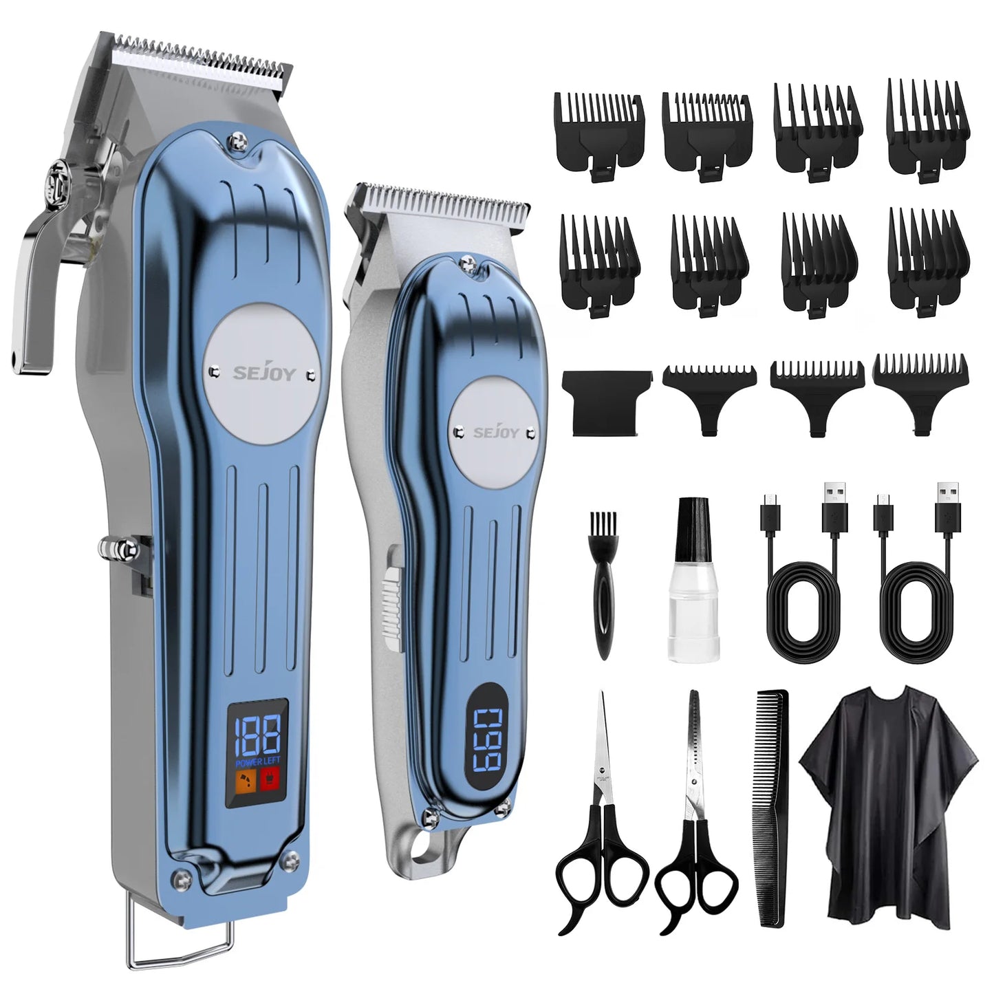 Sejoy Electric Baber Hair Clipper Kits Professional Hair Cutting Machine Set Rechargeable Cordless Electric Hair Trimmer Set