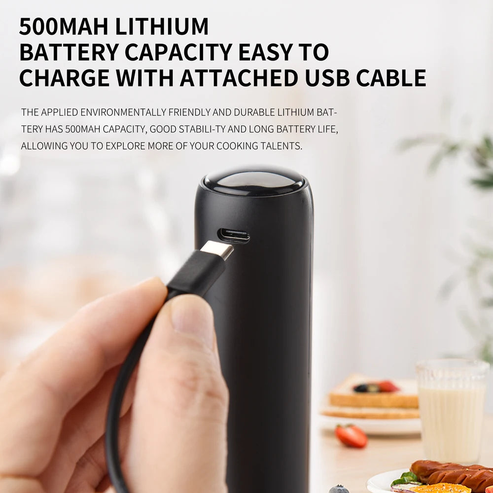 Kitchen Powerful Stirrer Milk Frother Handheld Foam Maker for Lattes Whisk Drink Mixer Coffee Electric Rechargable Egg Beater