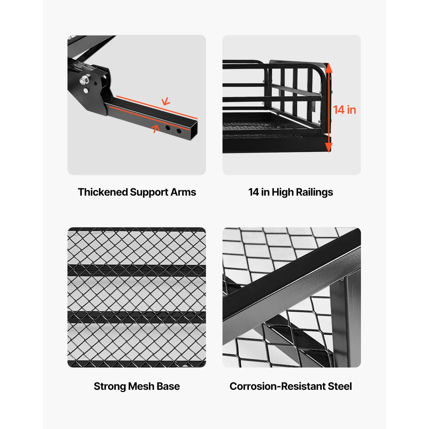 SucceBuy Hitch Cargo Carrier with Nighttime Reflective Reminder Folding Hitch Mount Cargo Carrier with Hitch Stabilizer for SUV