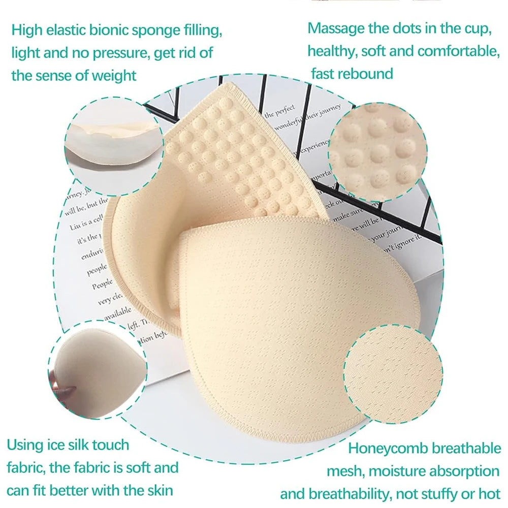 Push Up Bra Inserts Thick Breast Lift Enhancers Pads Reusable Cup Pad For Bikini Swimsuit Dress Jelly Bra Inserts