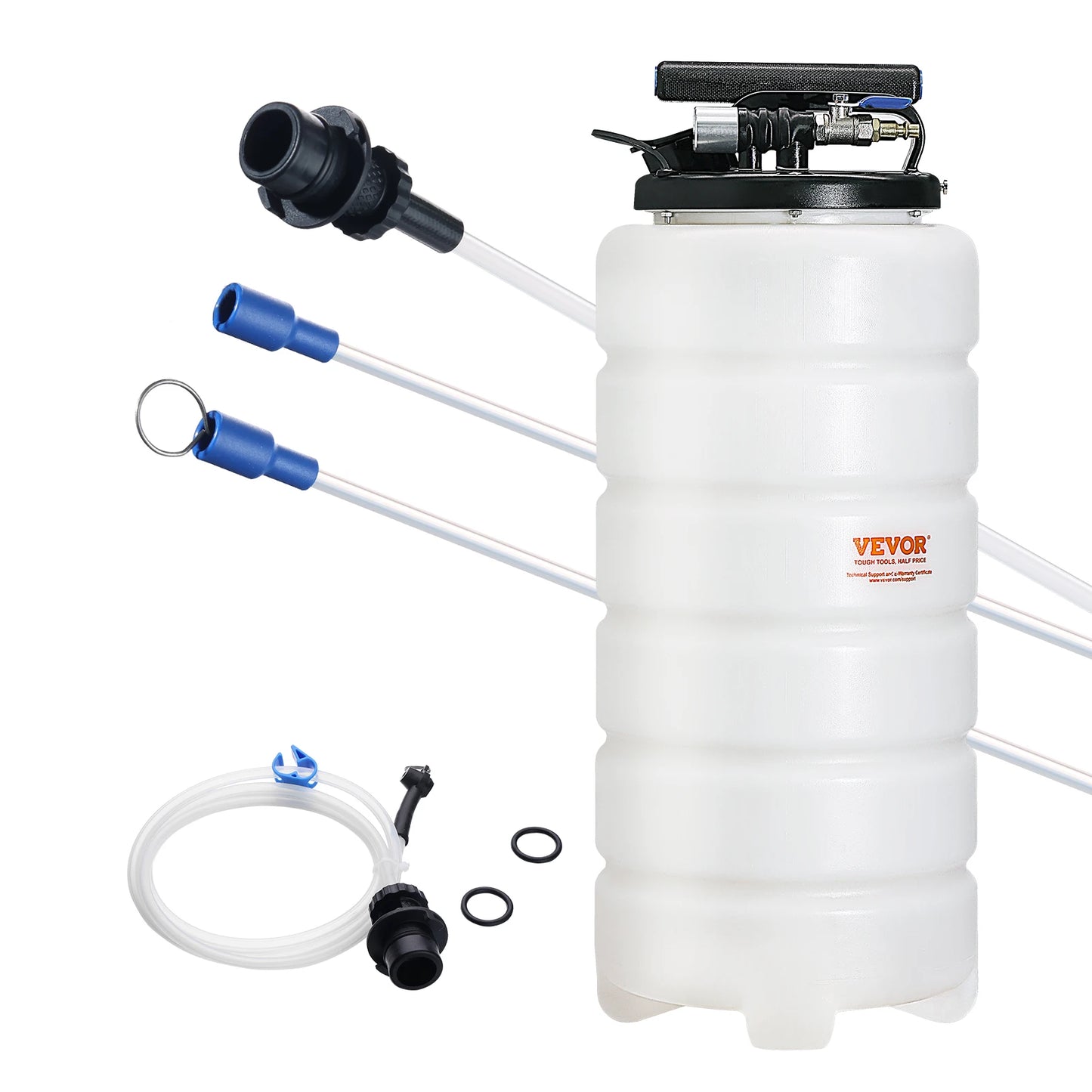 SucceBuy 6.5L/15L Pneumatic/Manual Fluid Extractor with Suction Hose Oil Changer Pump for Automotive Fluids Vacuum Evacuation