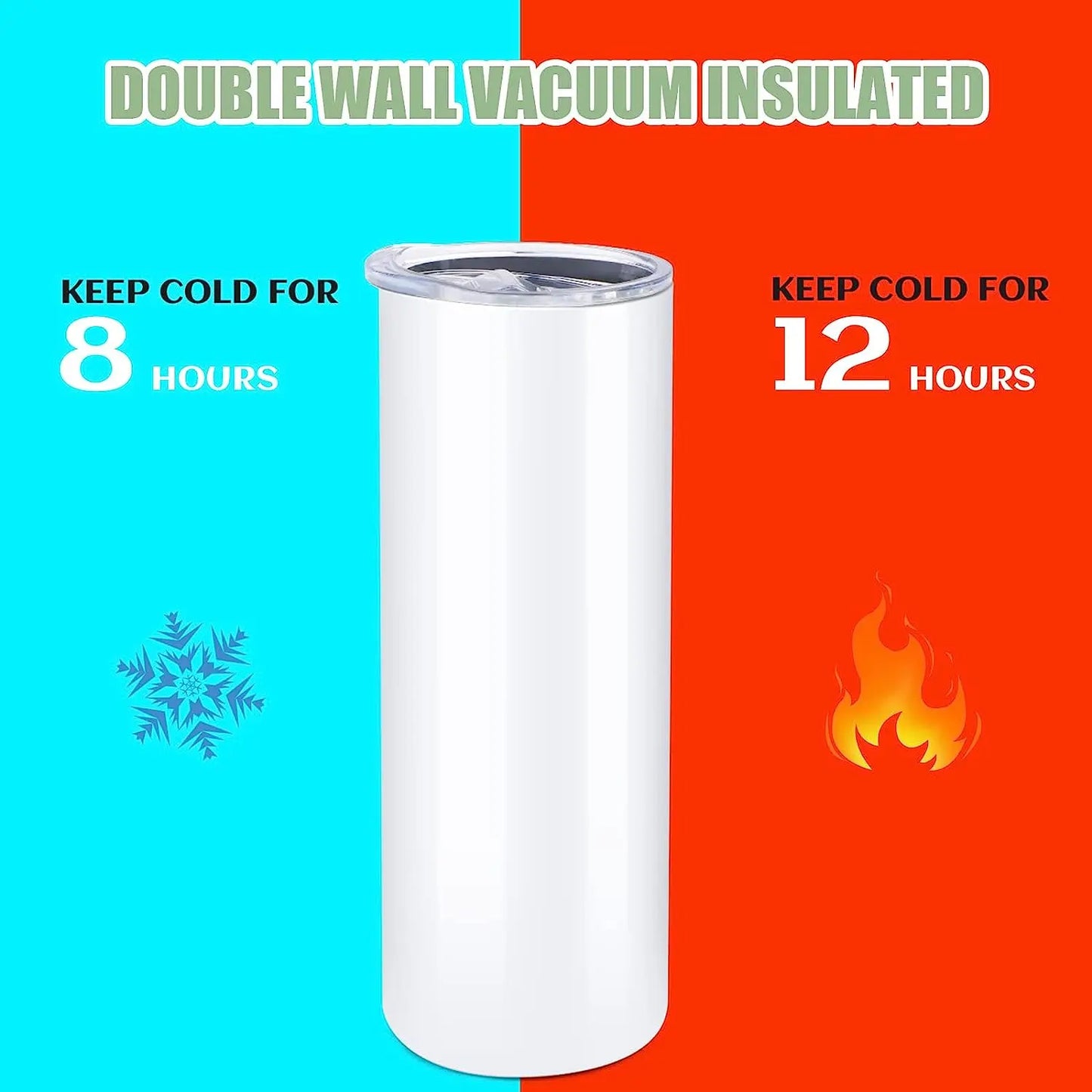 HTVRONT 16/24/48Pcs 20oz Straight Sublimation Tumblers Bulk Blank Stainless Steel Sublimation Tumbler with Sublimation Paper