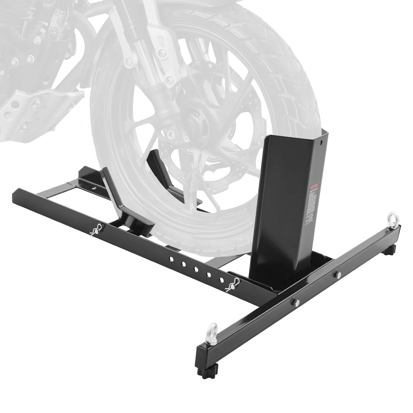 SucceBuy Motorcycle Wheel Chock Upright 1800lbs Heavy-duty Steel Motorcycle Front Wheel Stand Adjustable Holes For Motorcycle