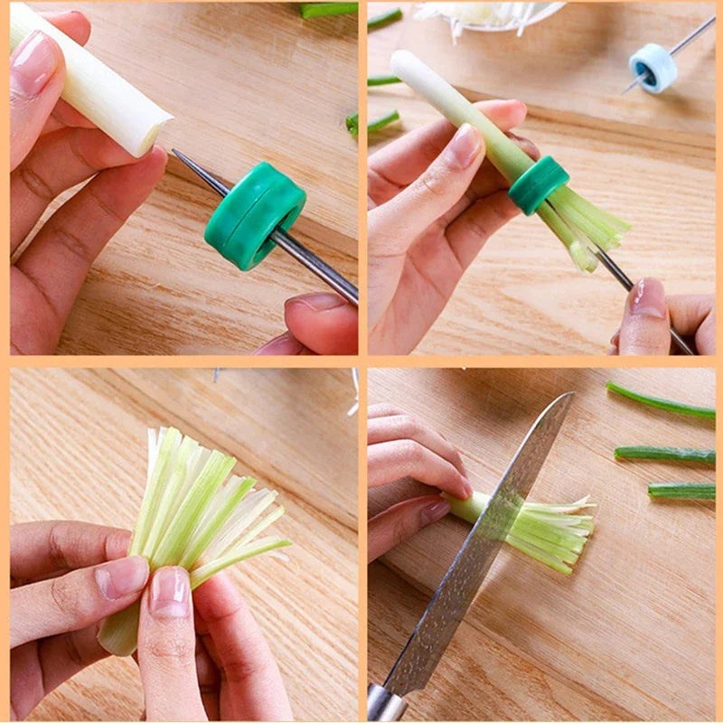 Stainless Steel Plum Blossom Onion Cutter Vegetable Chopper Pepper Slicer Grater Green Onion Shredded Knife Kitchen Cutting Tool