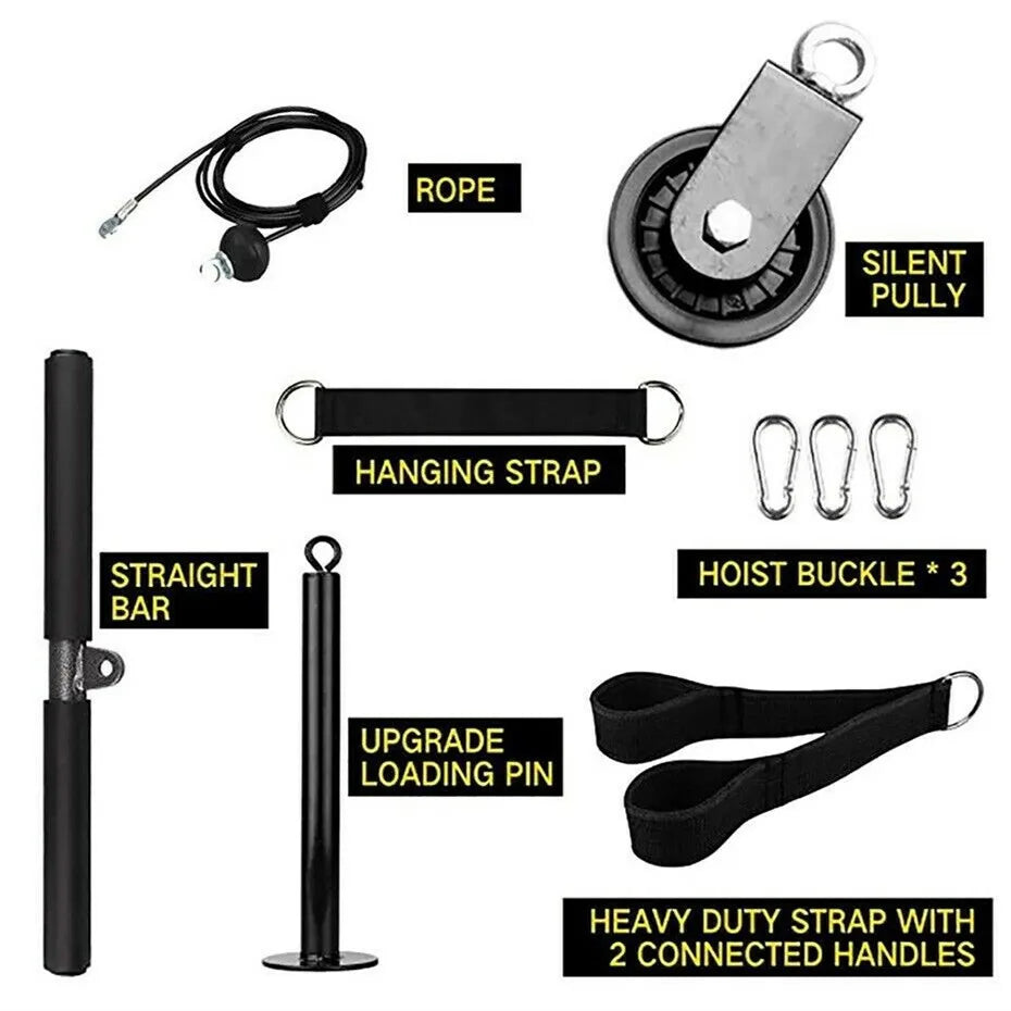 2M Pulley System Cable Attachment Pull Down Machine DIY Home Gym Workout Kit