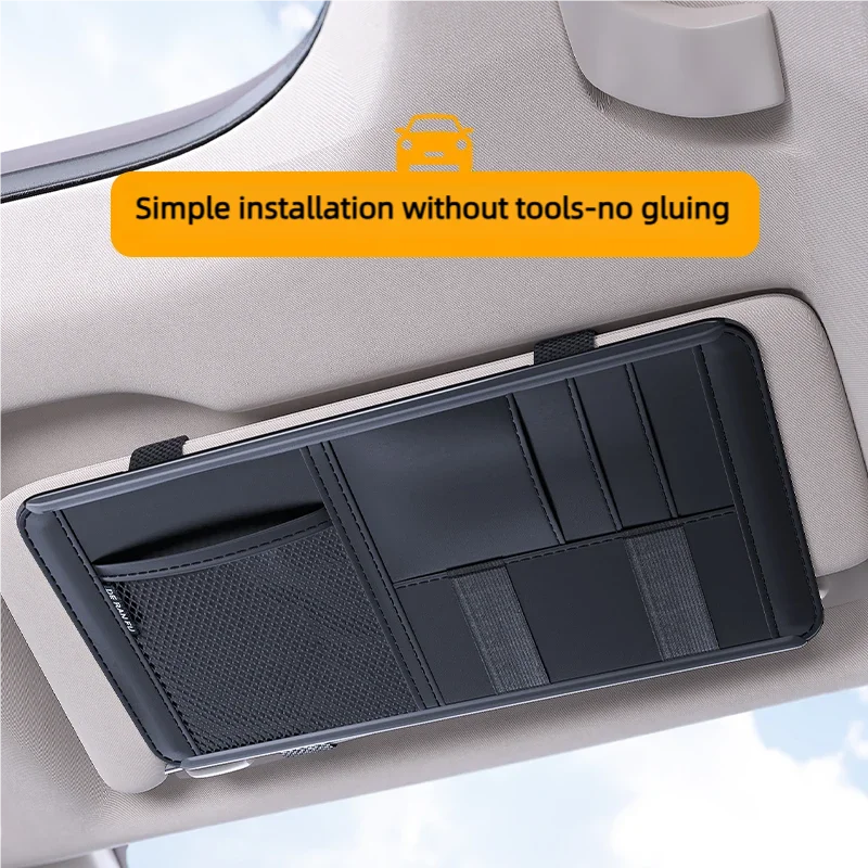 High-Quality 2025 New Car Sun Visor Storage Bag And Eyeglass Storage Clip for Automobile Interior Organization