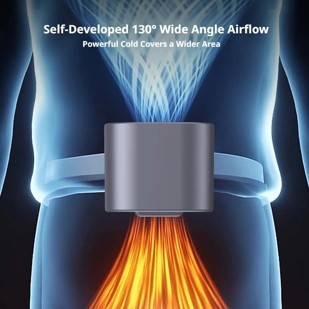 Portable USB Neck Fan Clip On Waist Hanging Mini Air Cooler Outdoor Digital Display Strong Cool Wind Multi Function Battery Fan