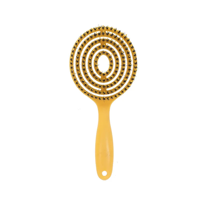 Hollow massage comb Multicolor Hollow Circular Hair Brush - Scalp Massage & Detangling Comb for Smooth Hair Styling