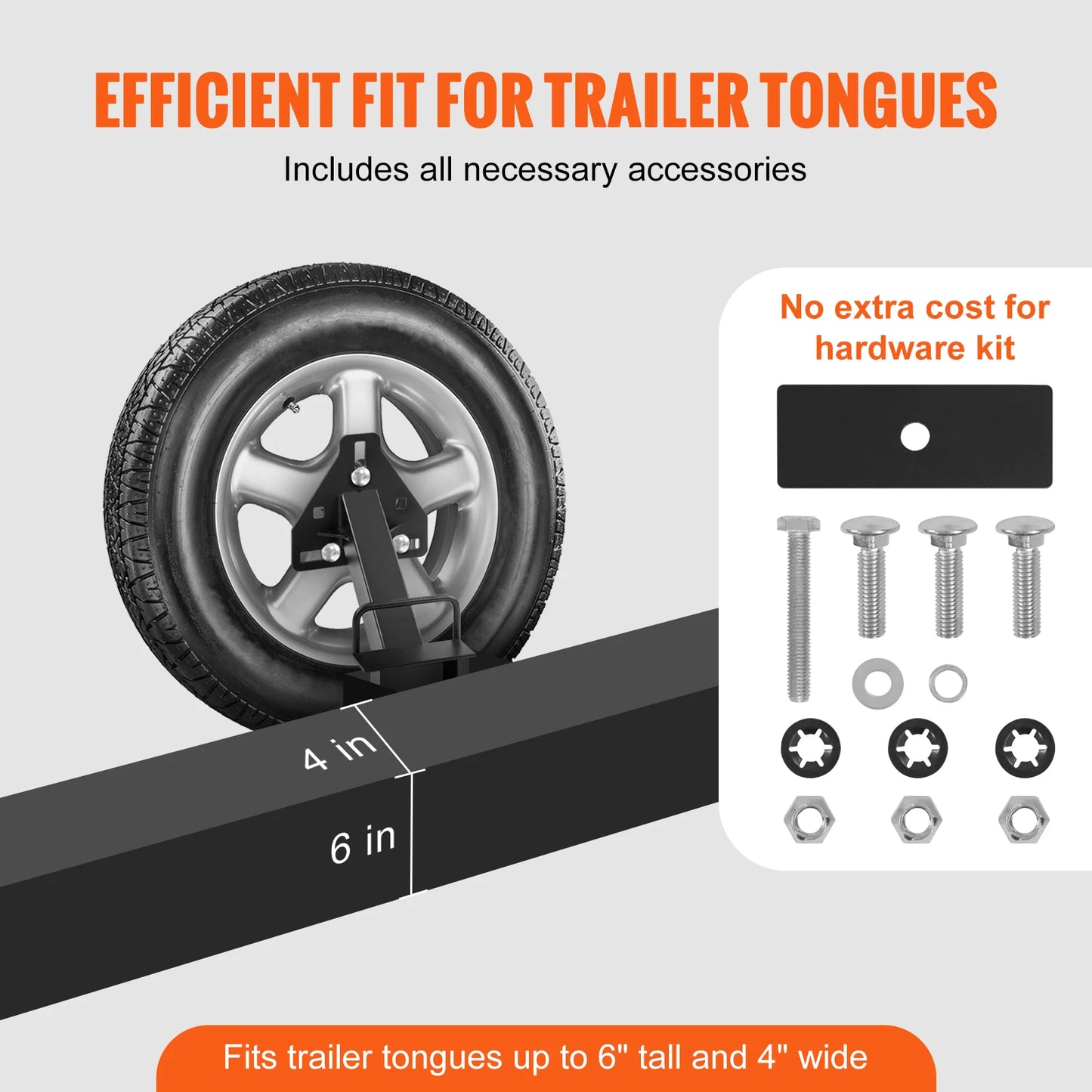 SucceBuy 160 Lbs Spare Tire Carrier Trailer Tire Mount Utility Accessories Fits 4 5 6 8 Lugs Wheels on 4" 5" 6" Bolt Patterns