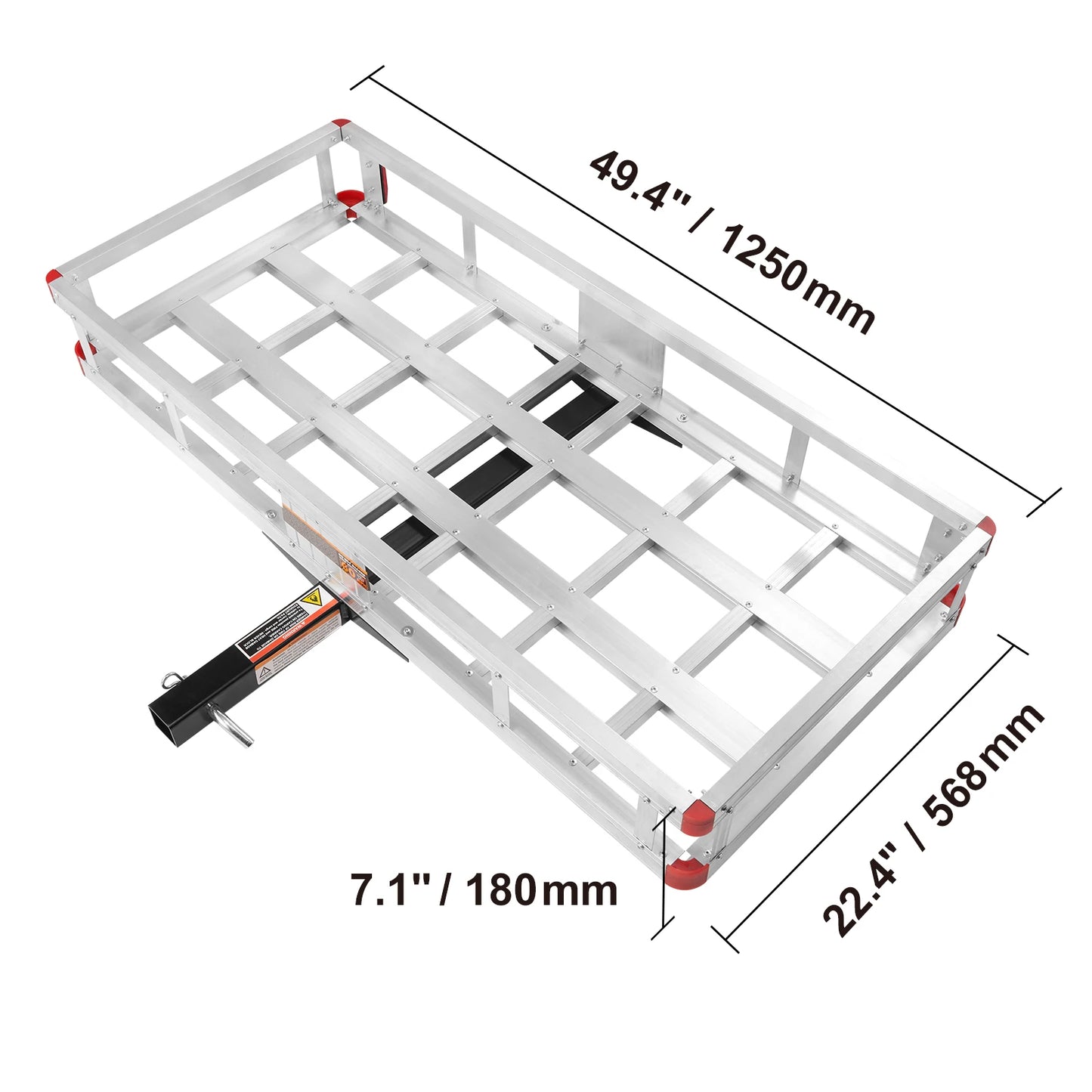 SucceBuy 47/53/60 in Hitch Cargo Carrier 400/500lbs Capacity Trailer Hitch Mount Aluminum Cargo Basket for Truck Pickup Camping