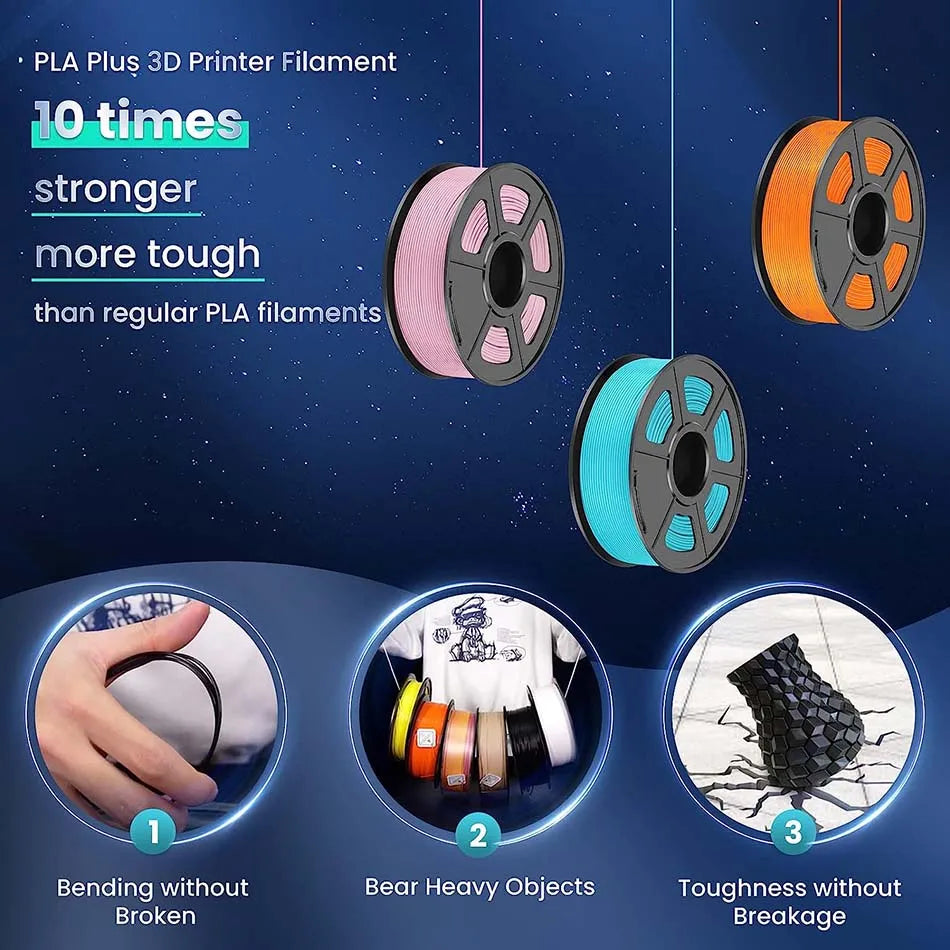 JAYO PLA+ 3D Filament PLA Plus 3D Printer Filament Neatly Wound PLA 1.75mm For FDM 3D Printers High Toughness Materials