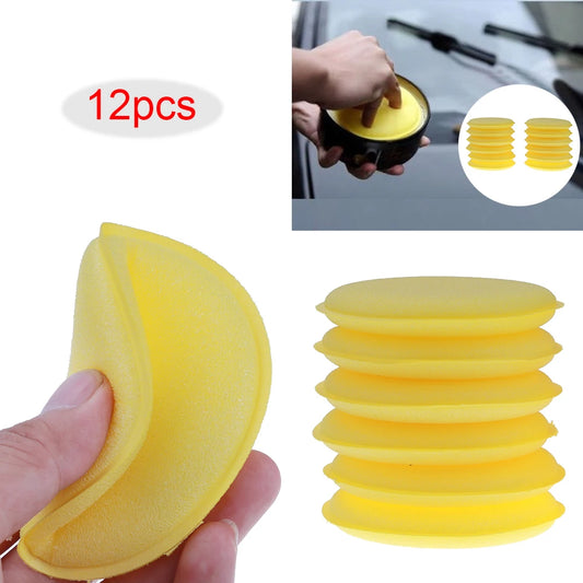 12pcs/lot Car Yellow Foam Waxing Pads Applicator Polish Vehicle Sponge