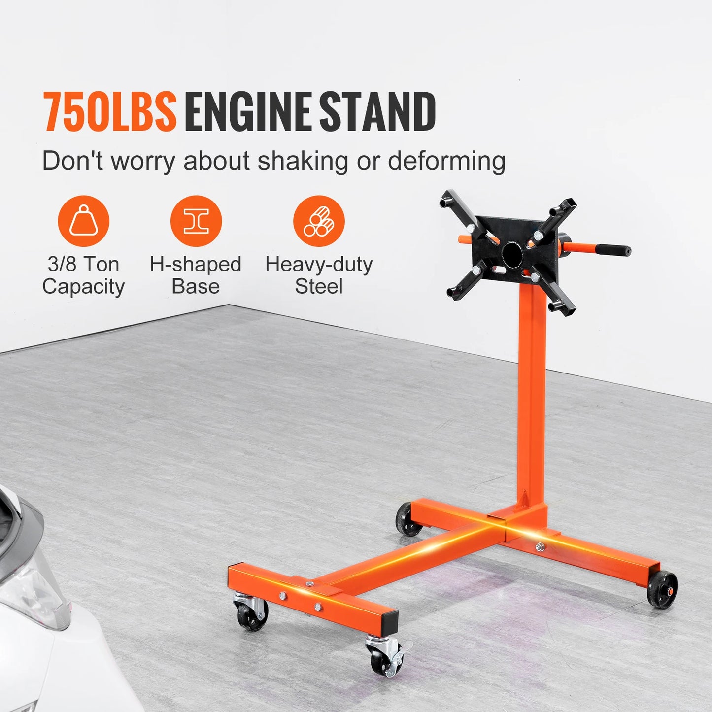 SucceBuy Engine Stand 750/1300/1500 lbs Rotating Engine Motor Stand with 360 Degree Adjustable Head Dolly Vehicle Auto Repair