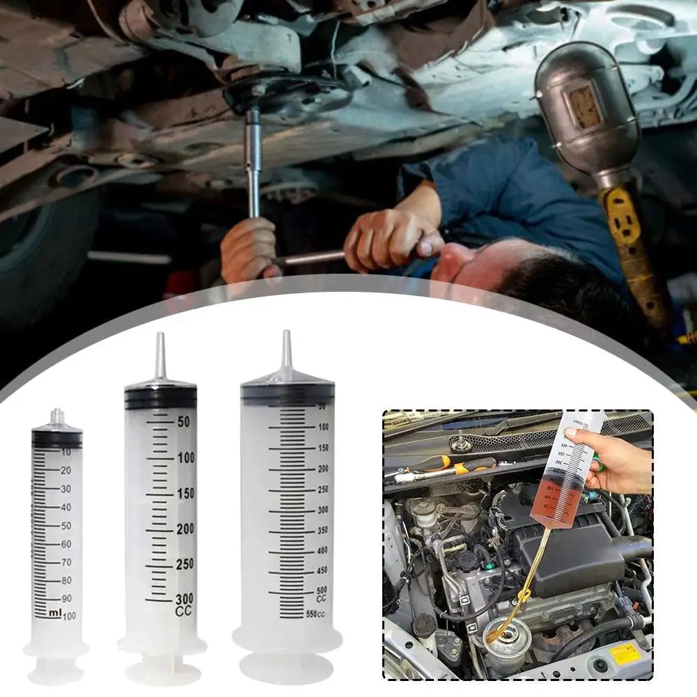 Large Capacity Syringe 50ml 100ml 150ml 200ml 250ml 350ml 550ml Plastic Injector Pump Oil Glue Fluid Reusable 100cm Hose Syringe
