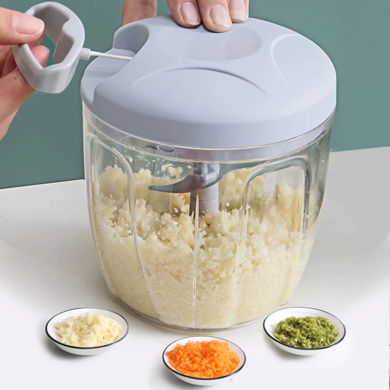 Multi-function Manual Food Chopper Meat Machine Crusher Blender Household Vegetable Chopper Shredder Garlic Cutter Meat Blender