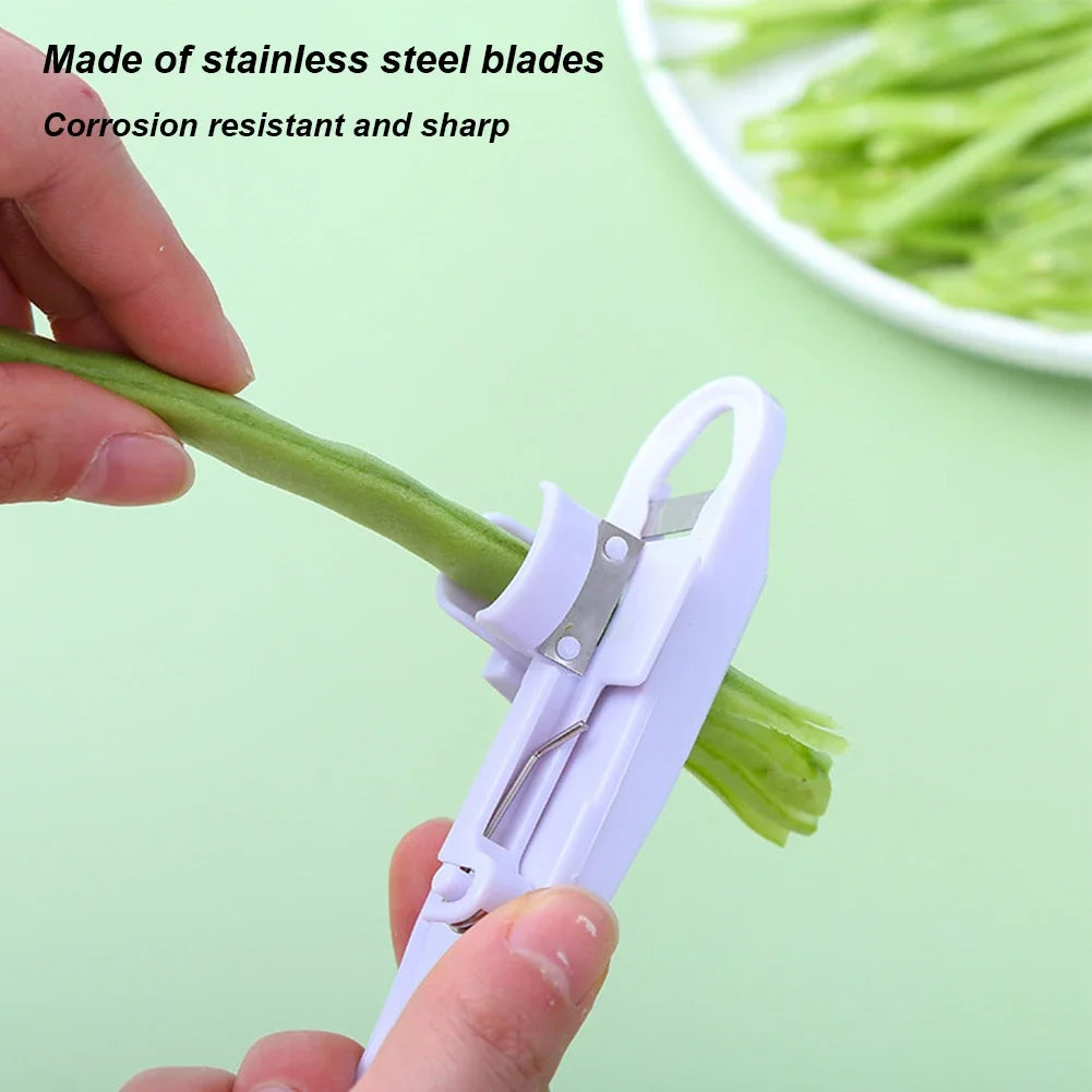 1-4PCS Green Bean Slicer Sharp Bean Cutter Vegetable Slicer Runner Cutter Kitchen Tool Stainless Steel Vegetable Chopper Cutter