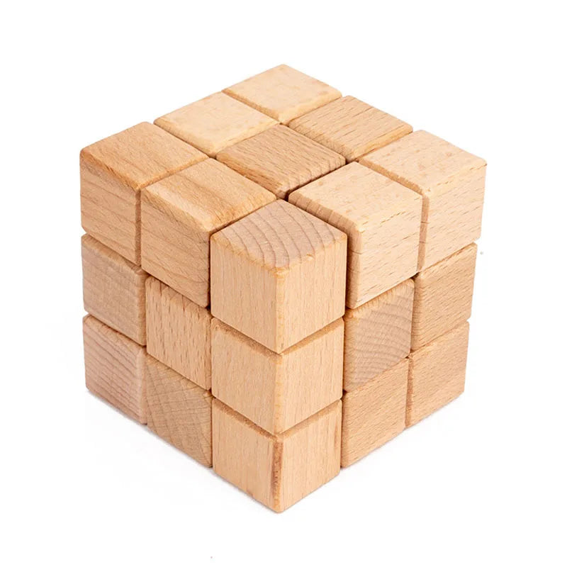 Montessori Educational Toys Soma Block Puzzle Wooden Math Cube IQ Logical Challenge Brain Teaser Games For Kids Adults
