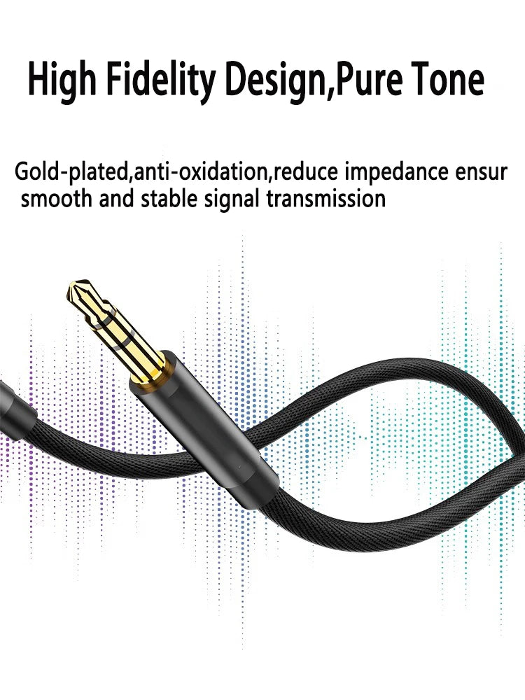 3.5mm Audio Cable Aux Cable Audio Input Adapter Male to Male AUX Cord Compatible with Car Stereos Speaker Headphones