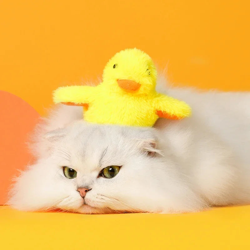 Smart Flapping Duck Cat Toys Interactive Electric Bird Toys Washable Cat Plush Toys with Vibration Sensor Cats Game Toys Kitten