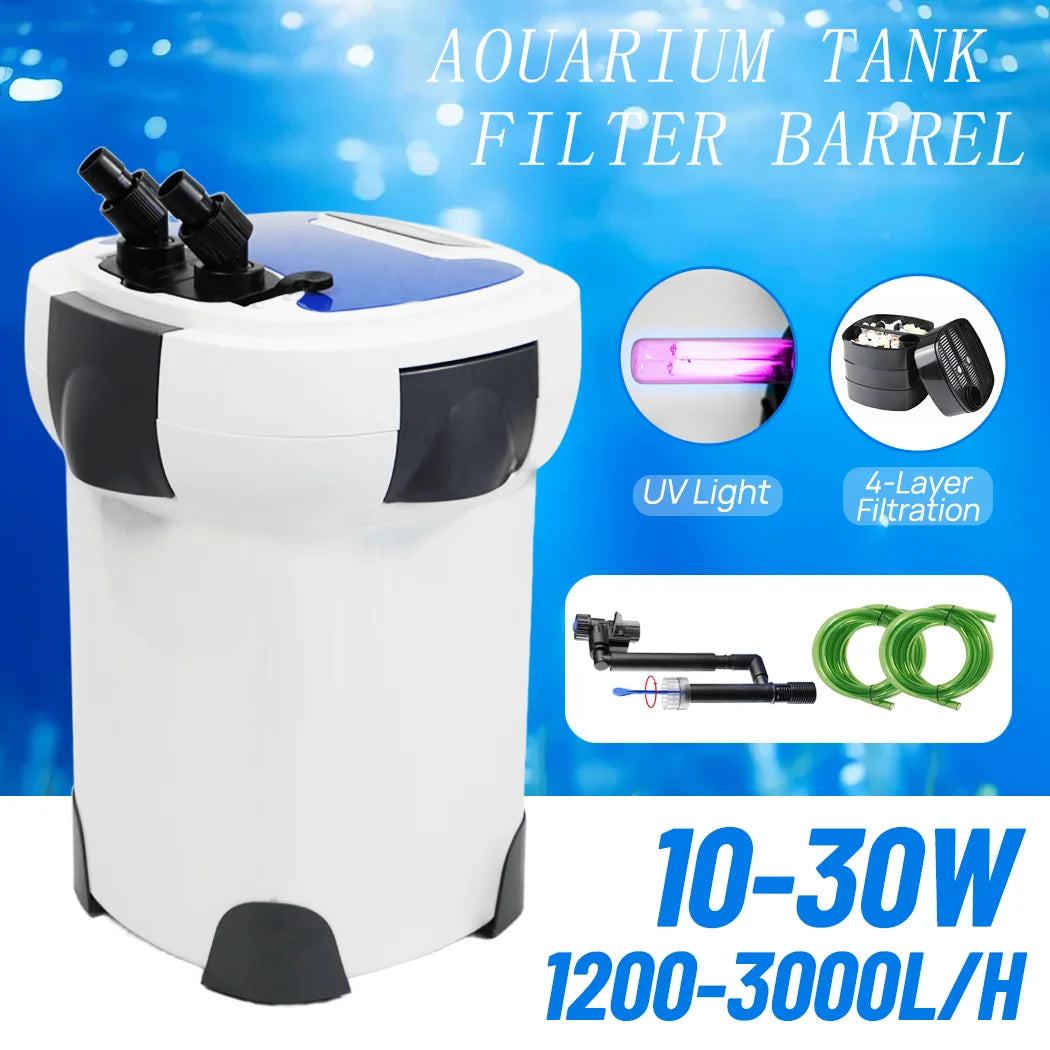 PORIYA Aquarium External Canister Filter HW-3000 Frequency 1200L/H-3000L/H Adjustable