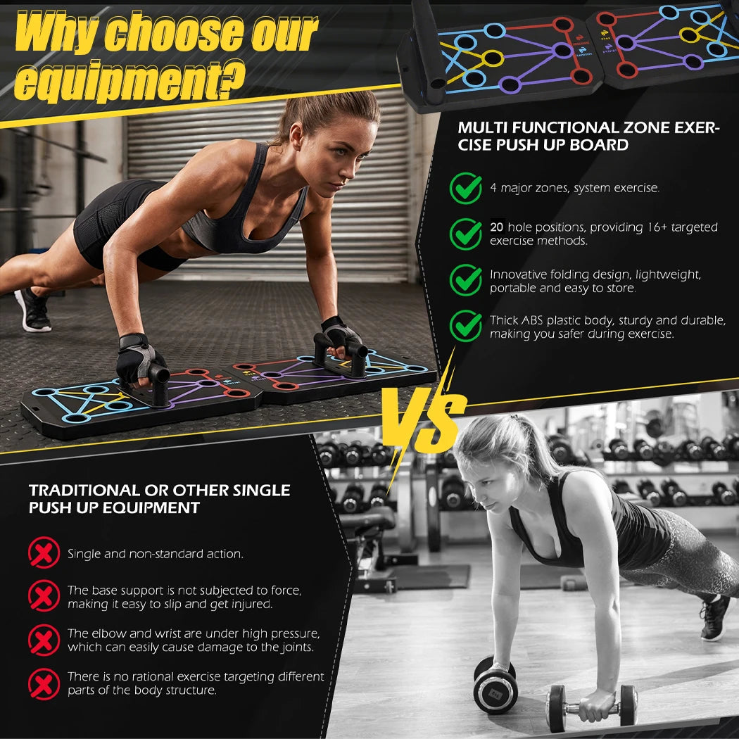 Foldable Push Up Board Multi-Position Home Gym Fitness Workout Pushup Stand
