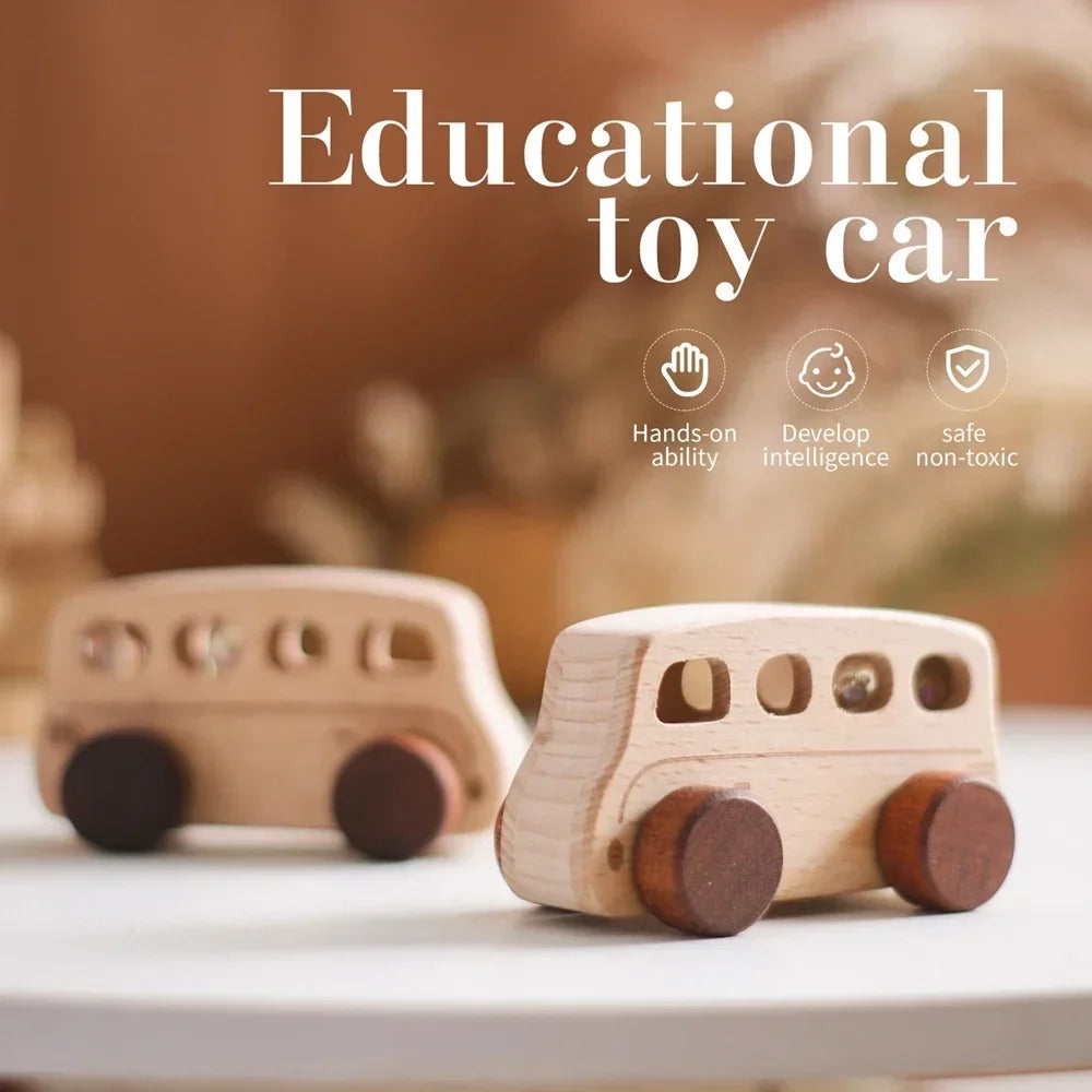 Wooden Toys Plane Helicopter Bus Boat Montessori Education Toys for 1 Year Old Wooden Transportation Blocks Cartoon Cat Toys