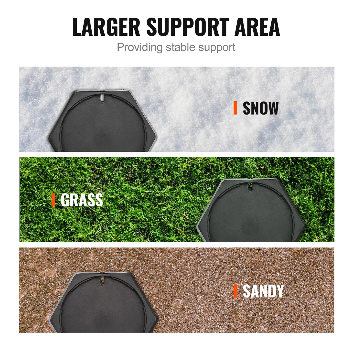 SucceBuy RV Leveling Pads Round Landing Feet Permanent Attached Jack Stabilizers Rubber  Travel Trailers Class A/C Motorhome
