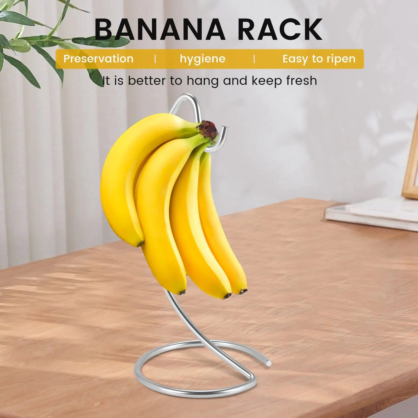 Banana Holder Modern Banana Hanger Tree Stand Hook for Kitchen Countertop Banana Stand,B