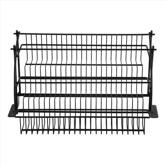 Metal 3-Tier Pull Down Spice Rack - Easy Reach Retractable Large Capacity Kitchen Storage Shelf Organizer for Cabinet A