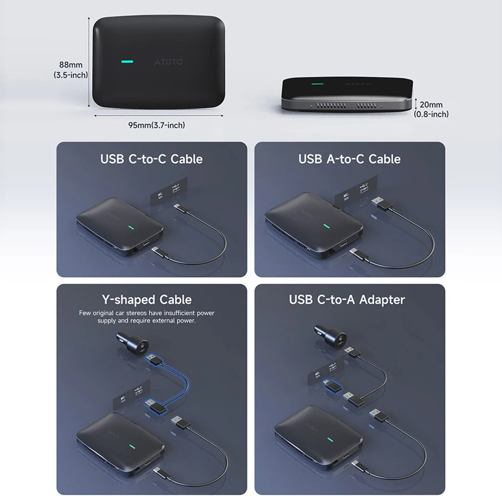 ATOTO Car Smart AI Box Android System 4GB 32GB for Apple Carplay Android Auto Dual WiFi Bluetooth Car Play Adapter CarWave CB4