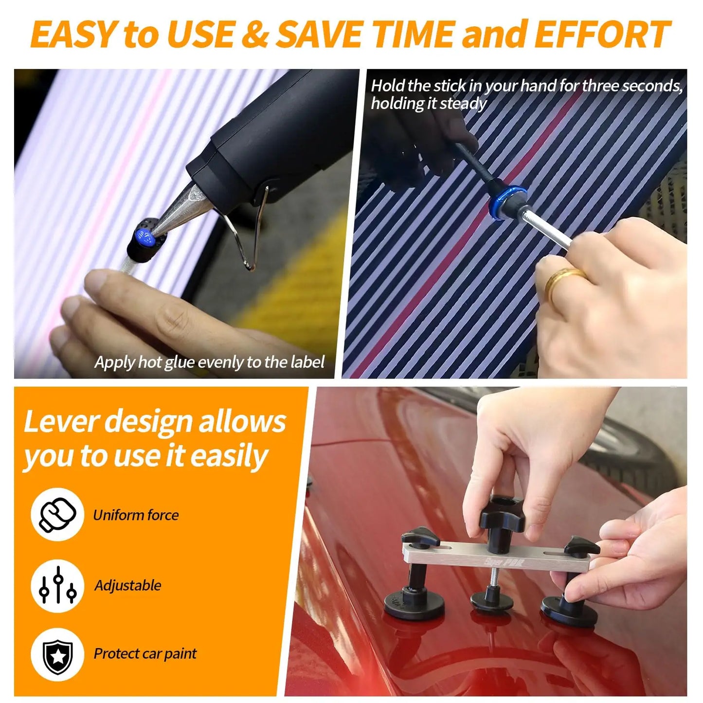 Super PDR Kit Dent Removal Tool Car Dent Repair Tools Kit Car Dent Repair Paintless Dent Removal Tools Repair Dent Car Dent Pull
