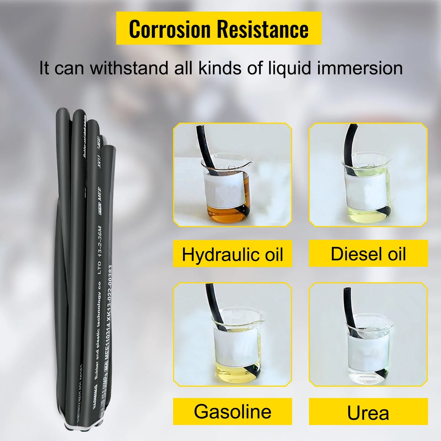 SucceBuy High-pressure Hydraulic Hose 50 /328 FT Length 5000 PSI Max Pressure Rubber Oil Hose for Car Truck Tractor Small Engine